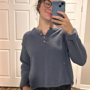 Sincerely Jules Textured Blue Sweater